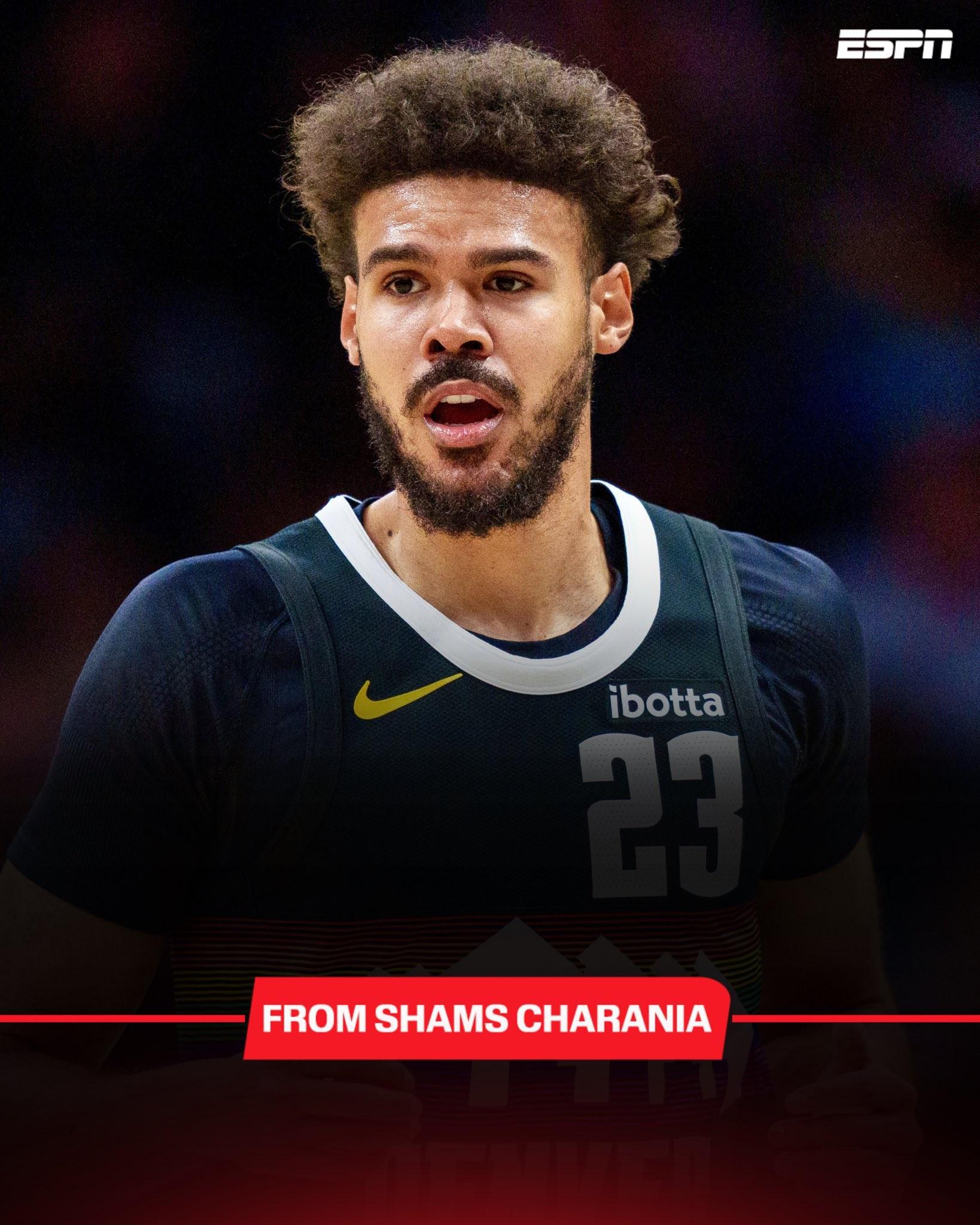 Shams：掘金前锋卡梅隆-约翰逊被诊断为右膝骨挫伤