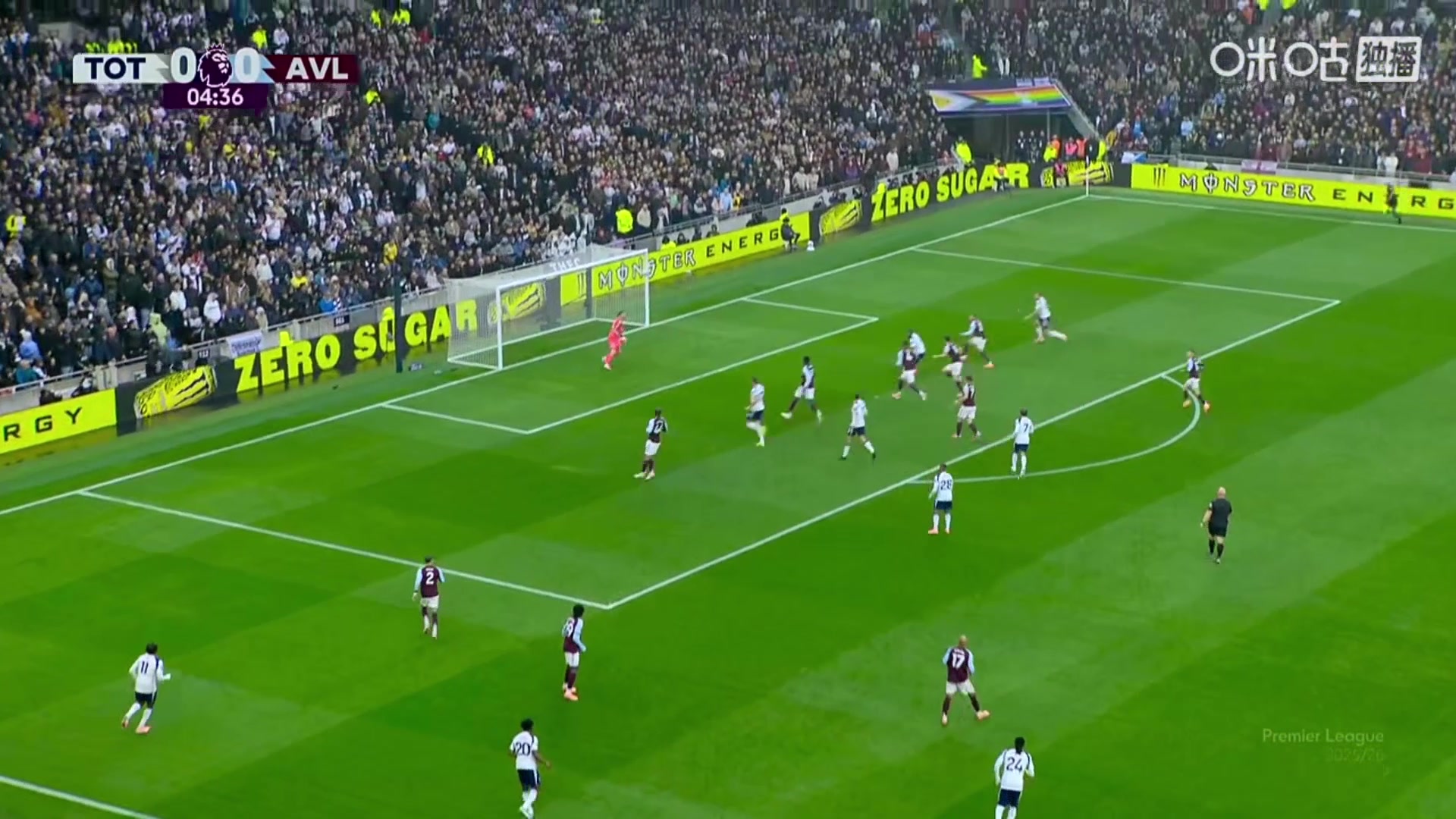 美妙的传中库杜斯传中助攻本坦库尔先拔头筹热刺1-0维拉